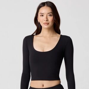 POWER MESH PLUNGE LONG SLEEVE